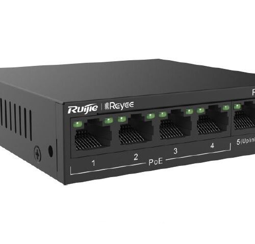 Ruijie-Reyee RG-ES106D-P 4-Port 10/100Mbps + 2 Uplink port 10/100Mbps Unmanaged PoE/PoE+ Switch