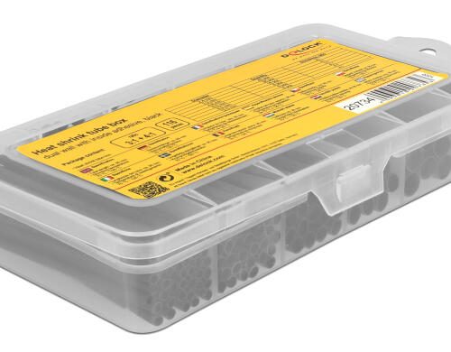 DELOCK σετ θερμοσυστελλόμενων μονωτικών 20734, 4:1 & 3:1, μαύρα, 116τμχ