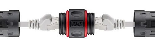 GOOBAY αδιάβροχος σύνδεσμος RJ45 Cat 6 79566, IP68, μαύρο