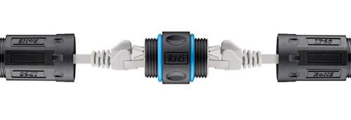 GOOBAY αδιάβροχος σύνδεσμος RJ45 Cat 6A 59582, IP68, μαύρος